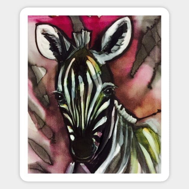 Zebra baby pink Sticker by Pipsilk